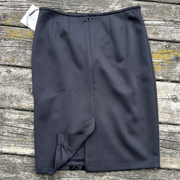 NWT Calvin Klein Black Leopard Print Pencil Skirt- Size 2 Petites - Picture 3 of 5